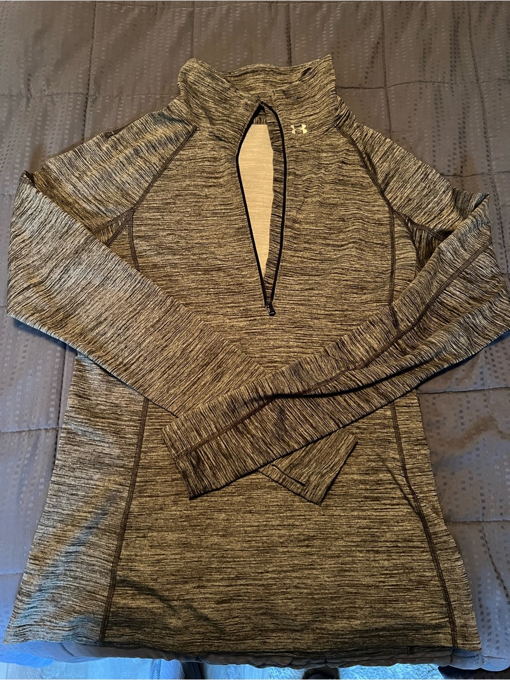 Under Armour Women's Heathered Gray Quarter-Zip Performance Pullover